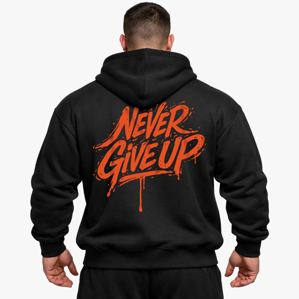 Never Give Up (Backprint) Oversized Hoodie
