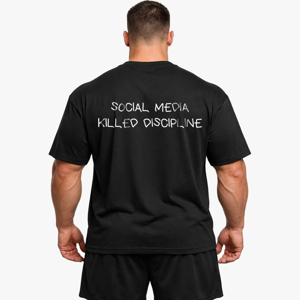 SOCIAL MEDIA KILLED DISCIPLINE Oversized (Backprint) Shirt