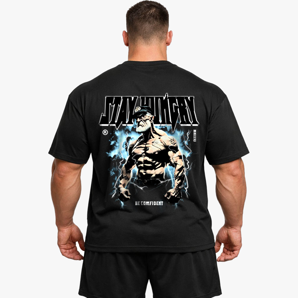 Chemise surdimensionnée Stay Hungry (avec impression au dos)
