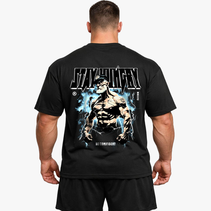 Chemise surdimensionnée Stay Hungry (avec impression au dos)