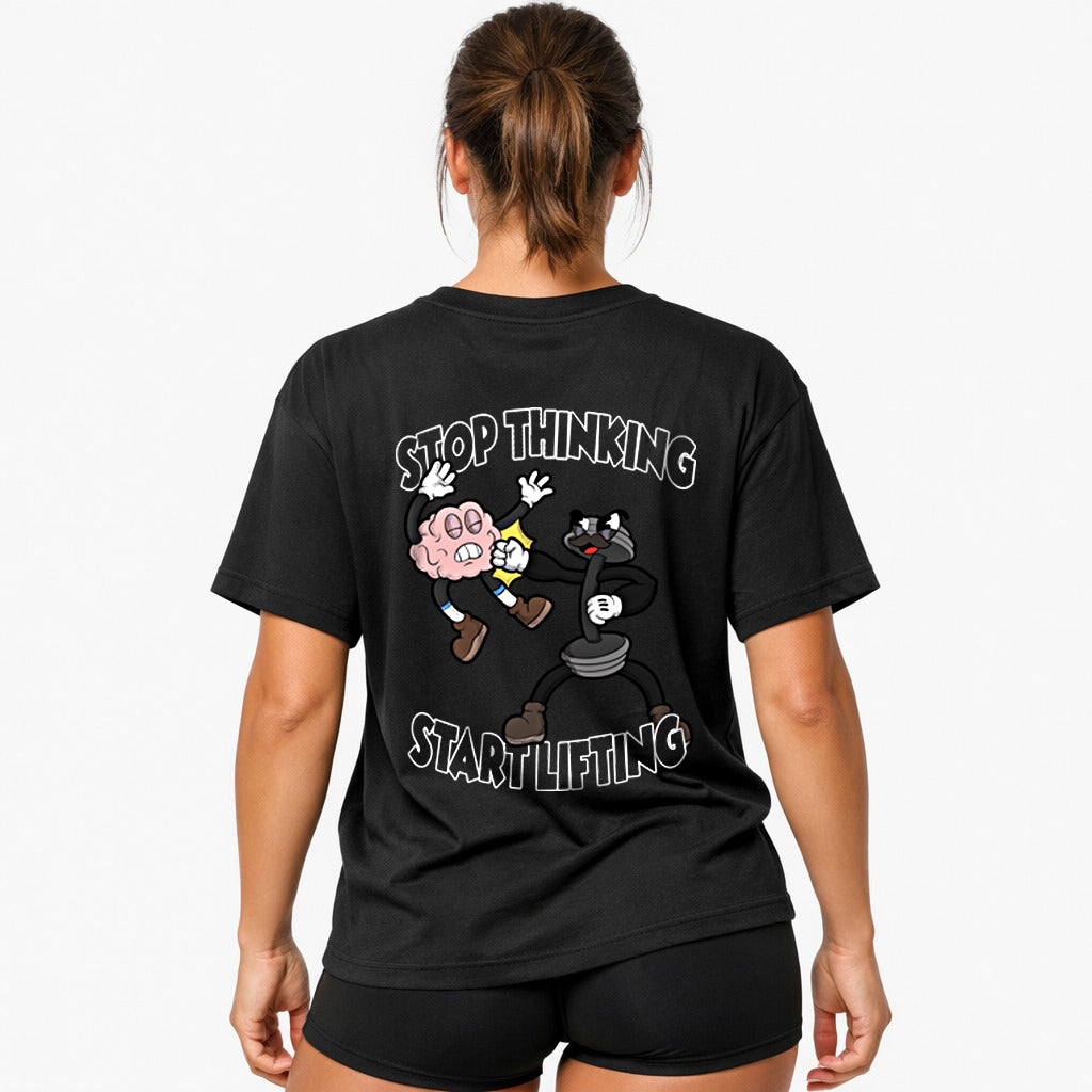 Stop thinking (Backprint) Oversized Shirt