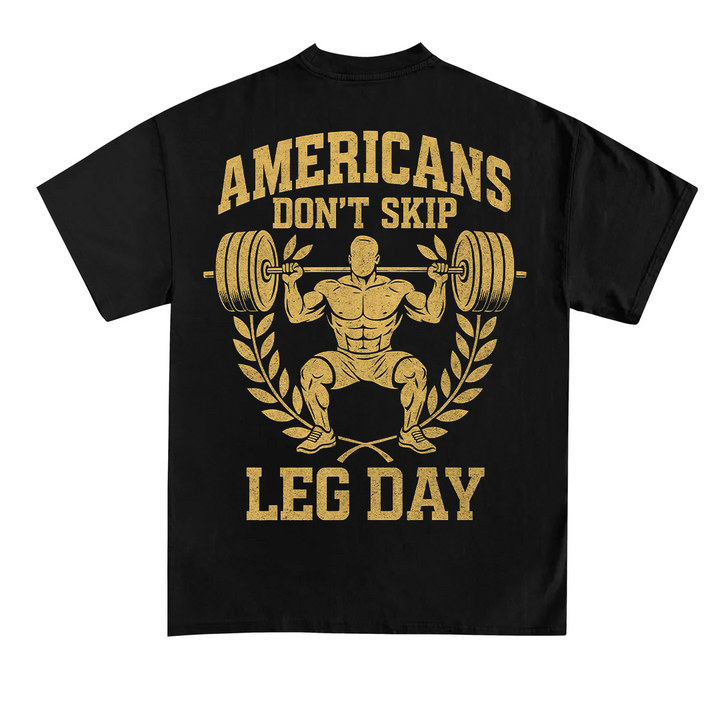 Americans don't skip (Backprint) T-Shirt